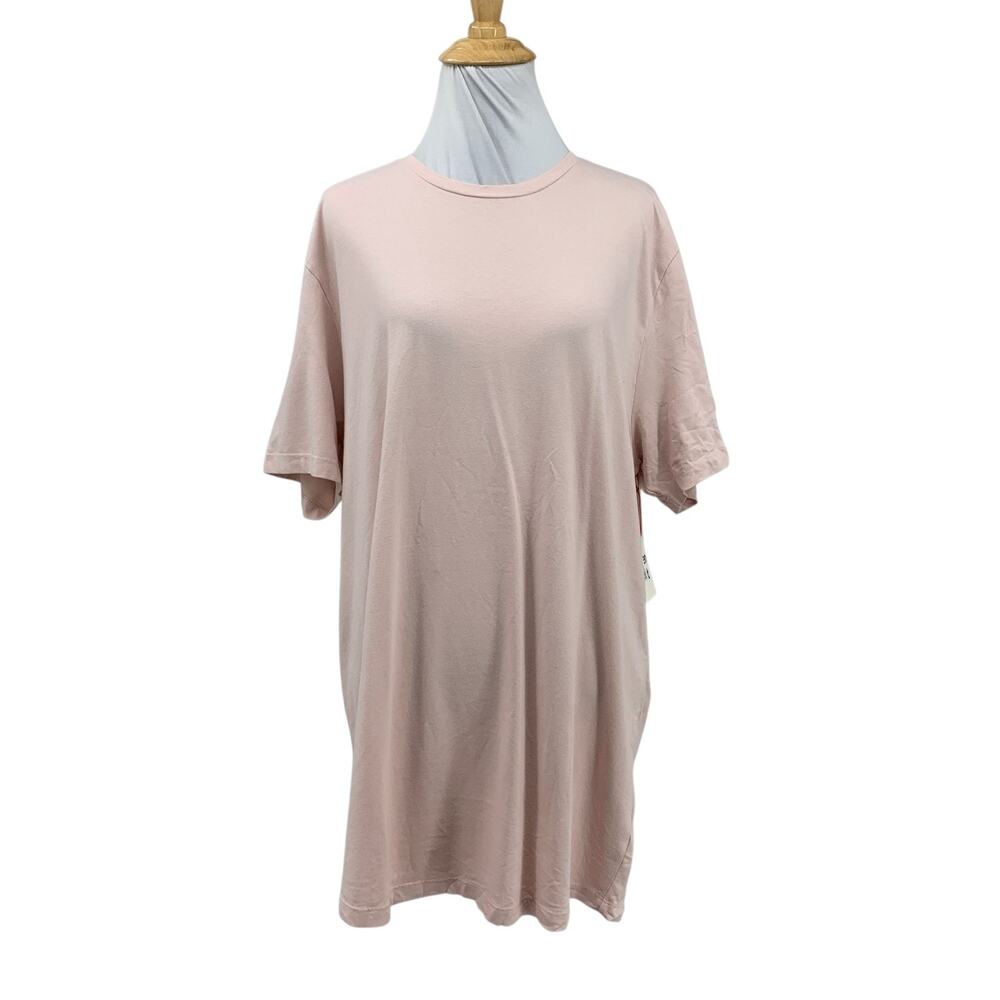 Open Edit T Shirt Mens L Large Peach Cotton Blend Stretch Crewneck Short Sleeve